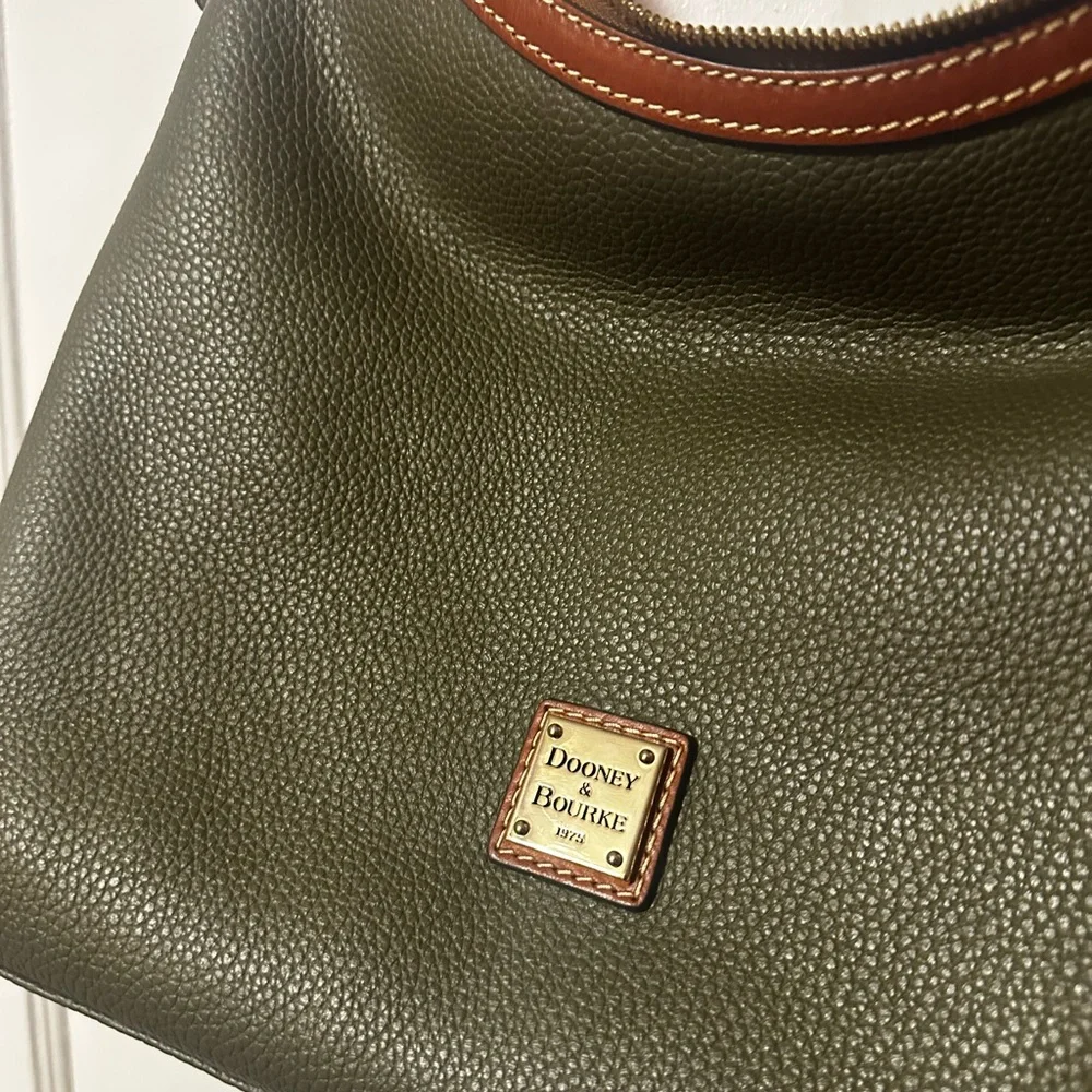 Dooney & Bourke Olive and Tan Hobo Bag - Picture 13 of 16